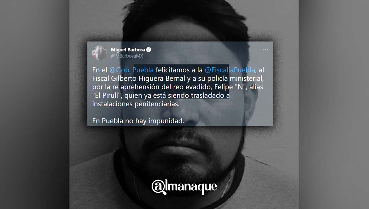 Atrapan al “Pirulí”, reo que se fugó de San Miguel 2 Piruli Puebla profiugo de san miguel