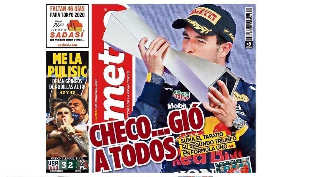 La portada del Metro sobre la victoria de Checo Pérez que rompió la redes 3 checo 1