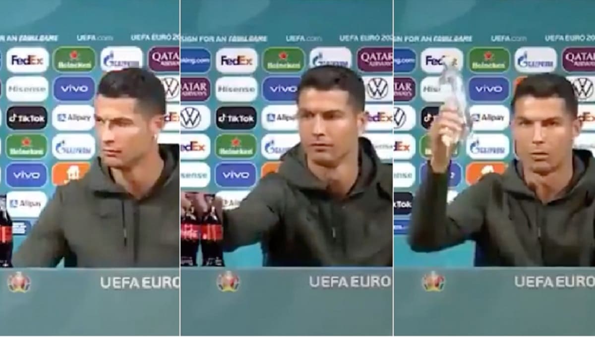 VIDEO: Cristiano Ronaldo desprecia botellas de refresco y llama a tomar agua 2 cristiano ronaldo 1