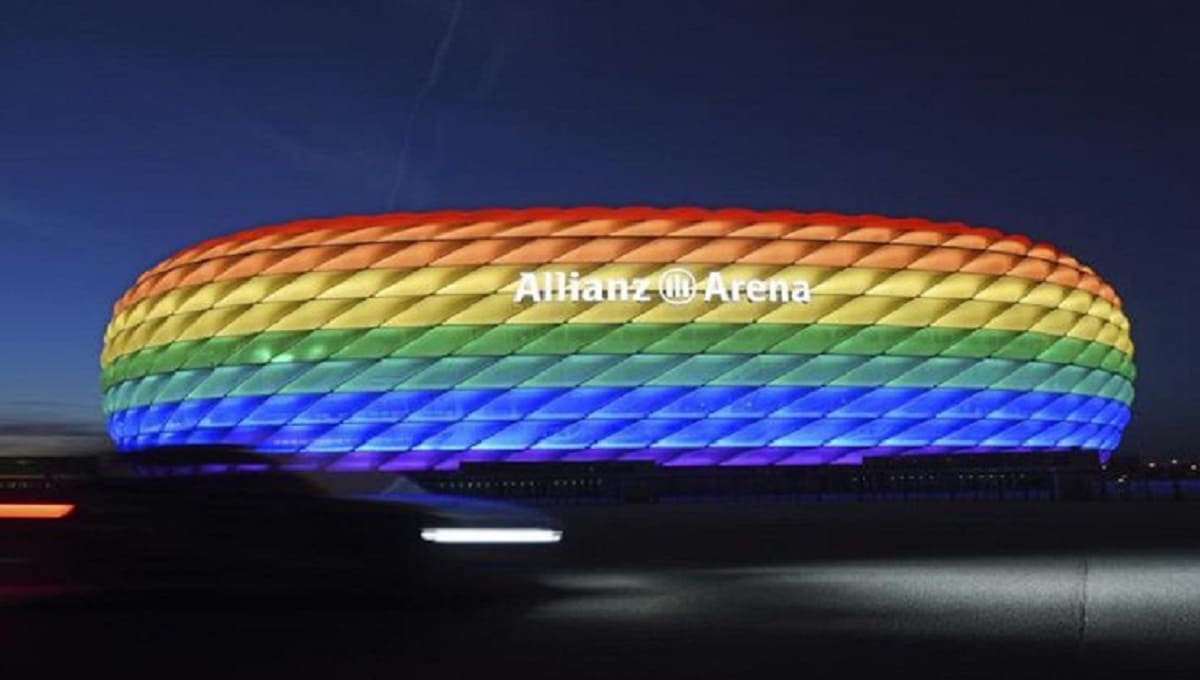 UEFA prohíbe que el estadio de Múnich se ilumine con arcoíris 2 estadio arcoiris 1