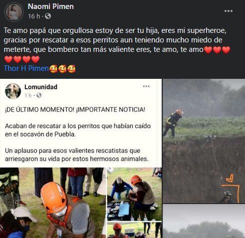 mensaje emotivo de hija del bombero que ayudo a rescatar a lomitos del socavon