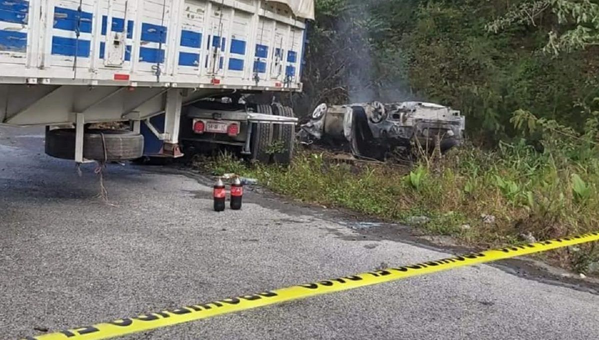 Muere mujer calcinada en accidente vehicular en la México-Tuxpan 3 mujer calcinada