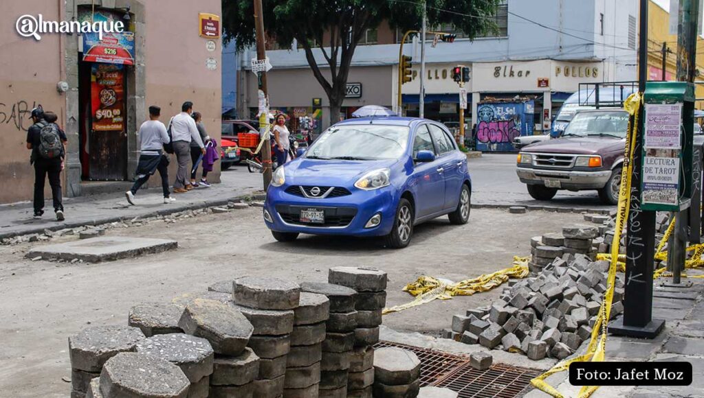 obras en las calles del centro de Puebla 4