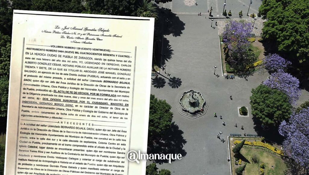 Lajas del zócalo de Puebla