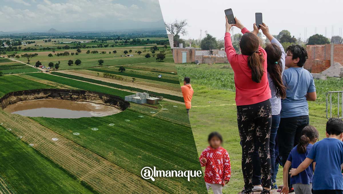 Comerciantes ganan 500 pesos diarios con los "turistas" del socavón de Zacatepec 6 portada socavon turistas