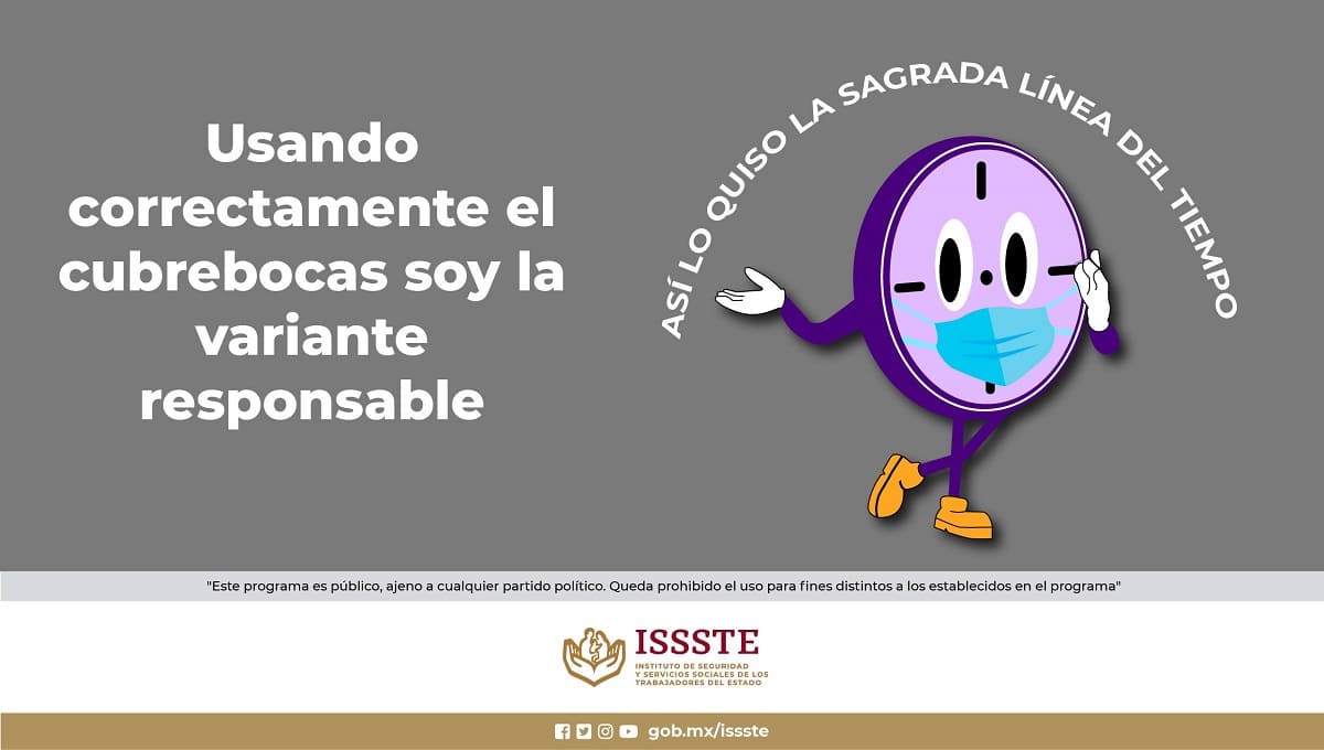 ¡Sal de ahí, esa no es tu familia! ISSSTE usa a "Miss Minutes" de Loki para fomentar uso de cubrebocas 1 Miss Minutes. 1