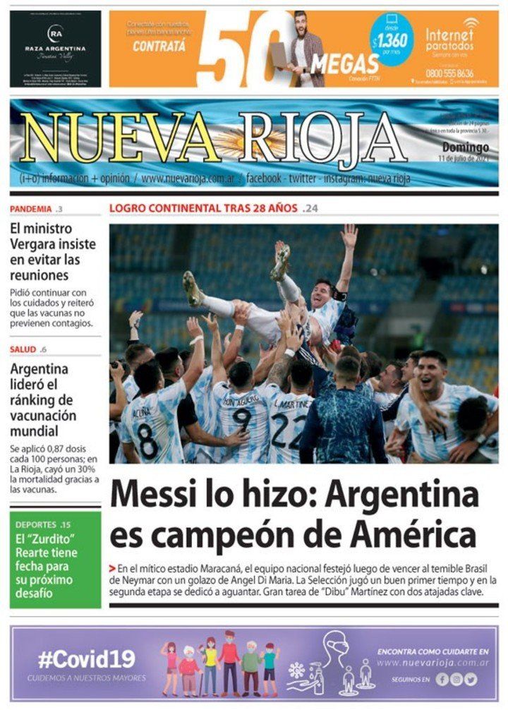 “Todos somos Messi”: así festejaron los periódicos argentinos la victoria en Copa América 24 messi11