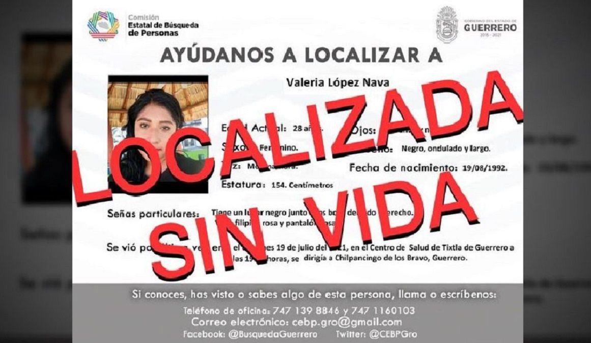 Hallan cuerpos de Valeria y Emanuel, la enfermera y el odontólogo desaparecidos en Tixtla 1 valeria 1