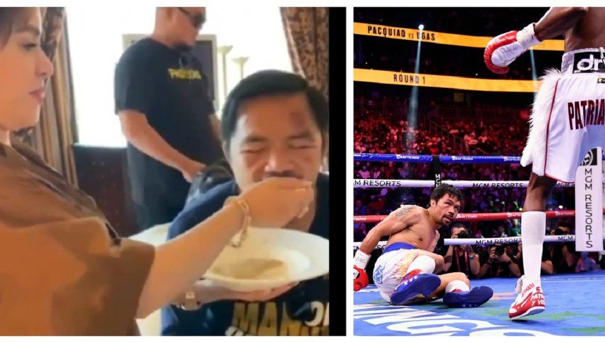 VIDEO: Ayudan a Manny Pacquiao a comer tras pelea con Ugás 2 Pacquiao