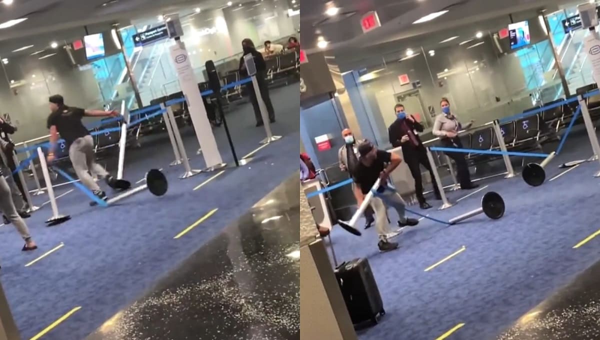 VIDEO: Hombre enloquece y agrede a empleados en aeropuerto de Miami 1 aeropuerto de Miami hombre agrede 1