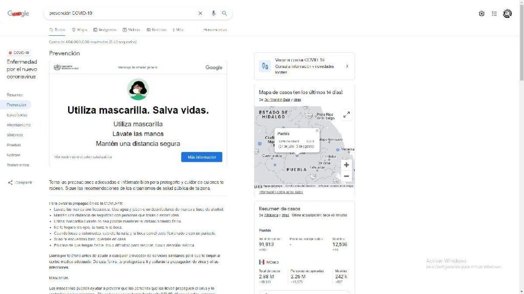 prevención del COVID-19