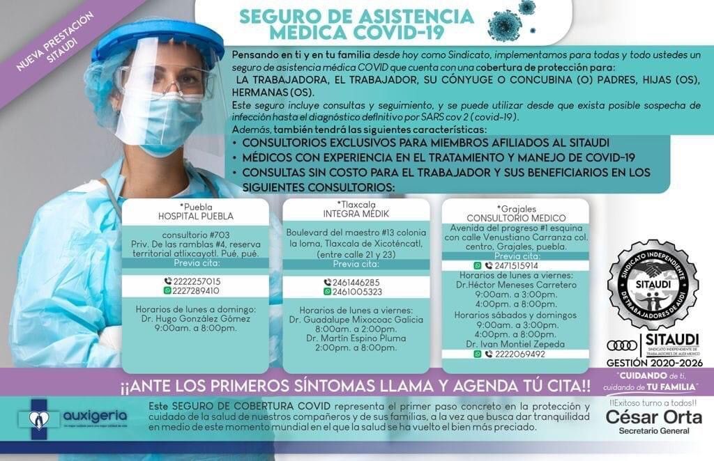 Trabajadores de Audi reciben seguro médico COVID y serán atendidos en el Hospital Puebla 3 seguro medico Audi
