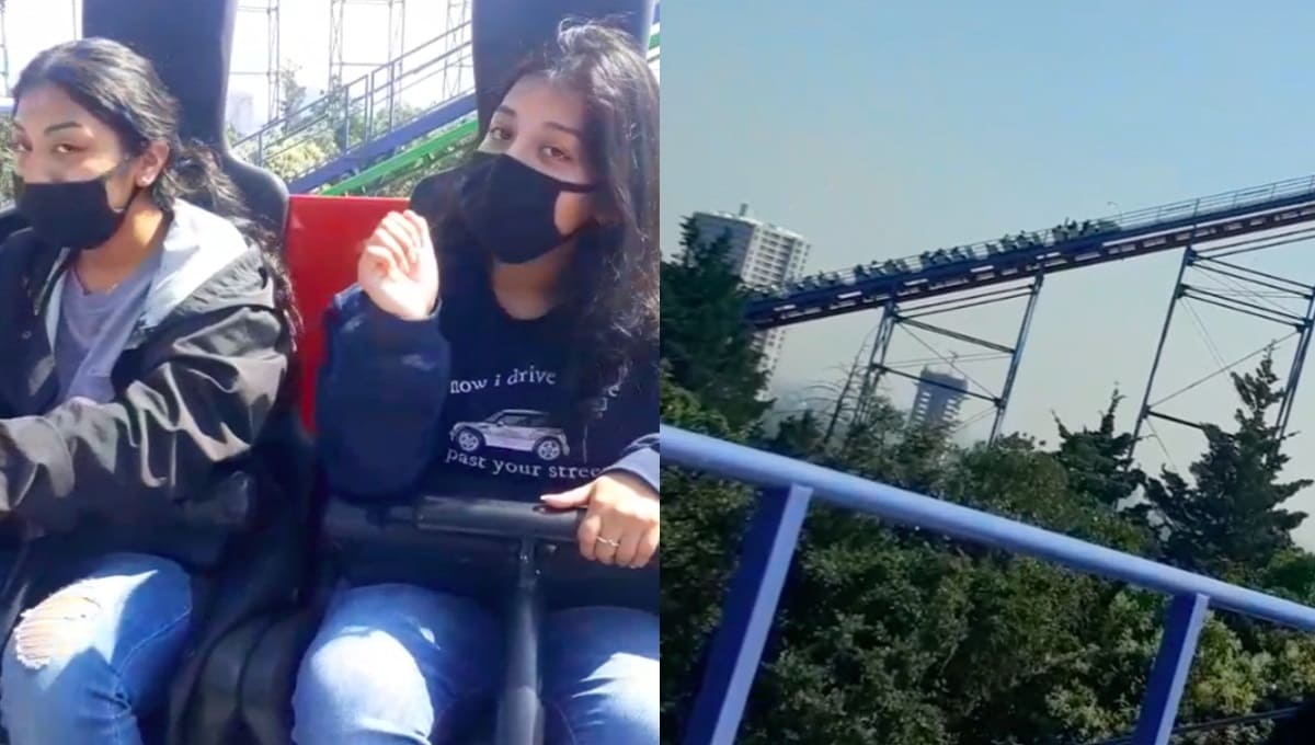 VIDEO: Jóvenes se quedan atrapadas en juego mecánico de Six Flags México 1 six flags jovenes atrapadas 1