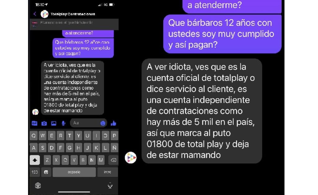 CM de Total Play estalló contra un usuario, marca paga las consecuencias