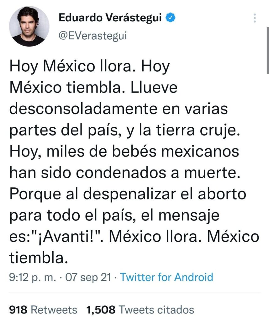 Provida culpa a la despenalización del aborto por el sismo