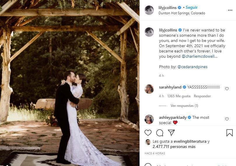 Lily Collins se casa con Charlie McDowell 01