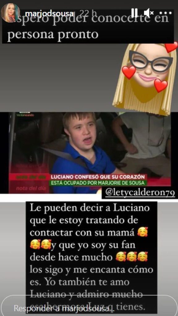 Marjorie le contesta a Luciano