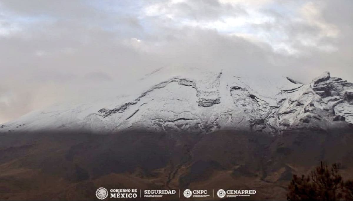 FOTOS: Tras intensa lluvia, el Popocatépetl amanece nevado 1 Popocatepetl 1