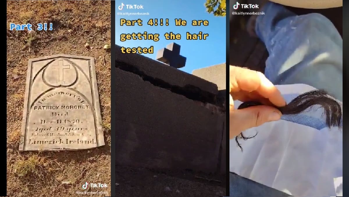 VIDEO: En TikTok, mechón de cabello sale de una tumba 1 VIDEO: En TikTok, mechón de cabello sale de una tumba