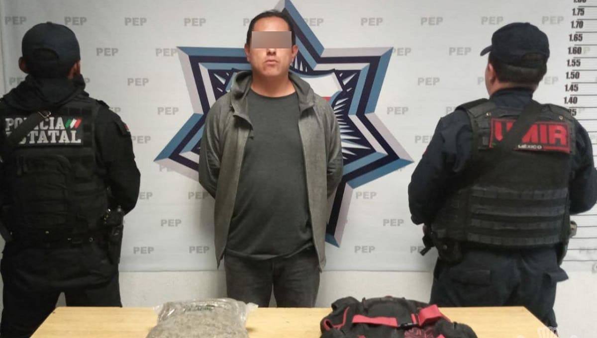 Detiene Policía Estatal a hombre con aparente marihuana 1 narcomenudista los brujos 1
