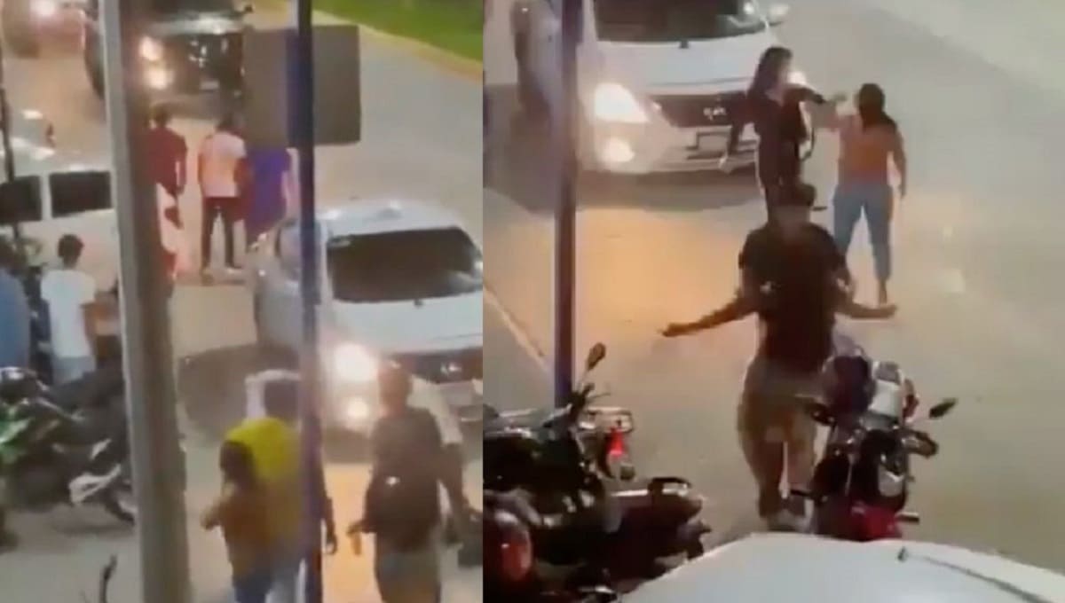 VIDEO: Mujer noquea a otra durante una pelea afuera de un bar en Michoacán 1 noquea a mujer 1