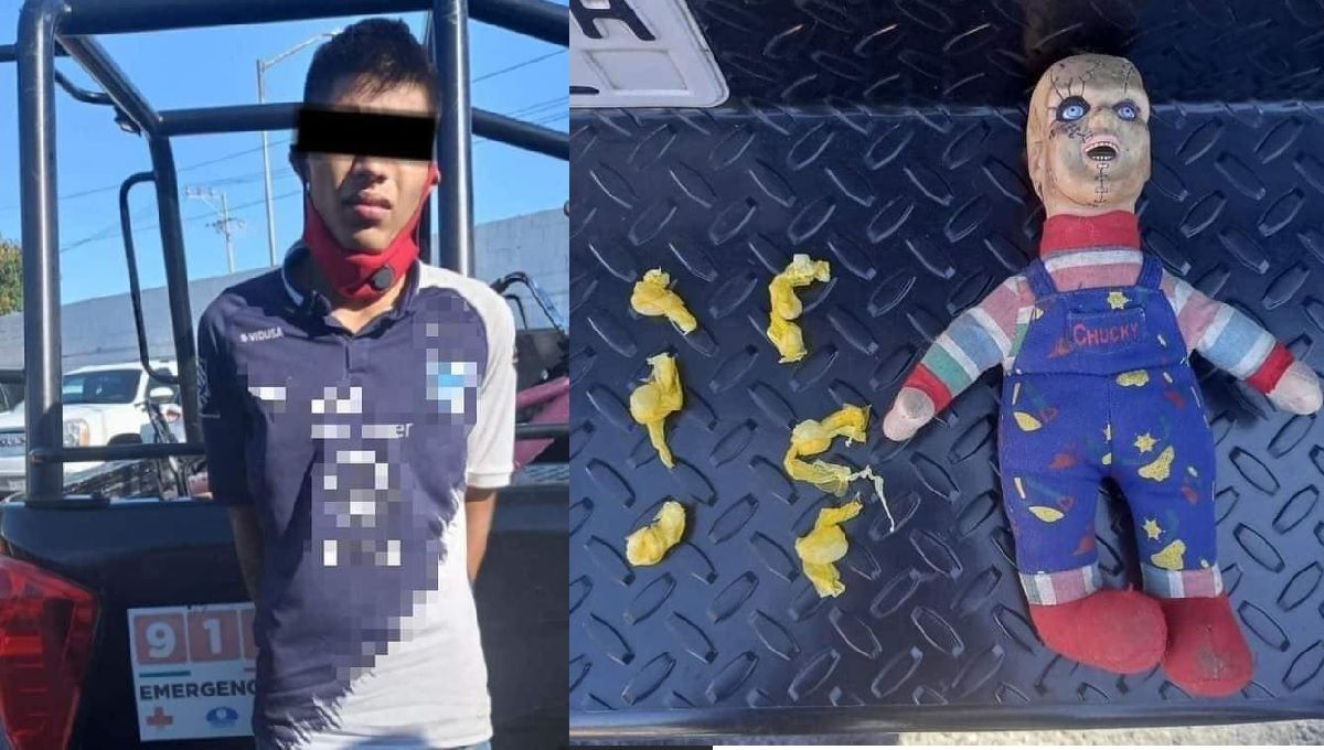 ¡Insólito! Detienen a joven que transportaba cristal dentro de “Chucky” en Nuevo León 6 chuky5