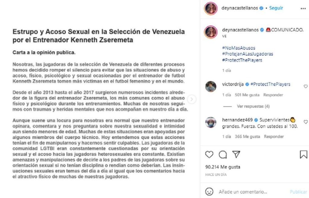 comunicado jugadoras seleccion Venezolana