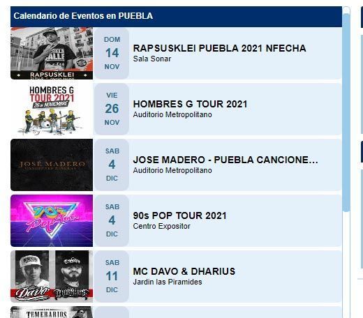 El Buki, Santa Fe Klan y Hombres G, los conciertos en Puebla tras la apertura 4 conciertos
