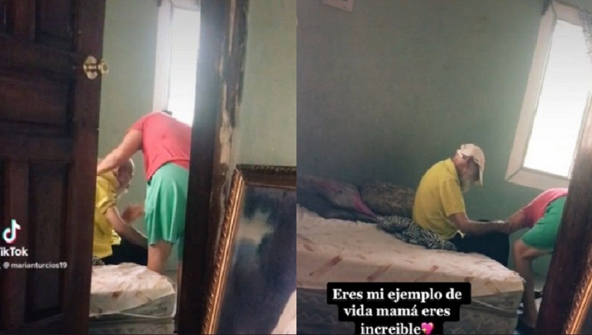 mujer cuida a su exsuegro y se vuelve viral