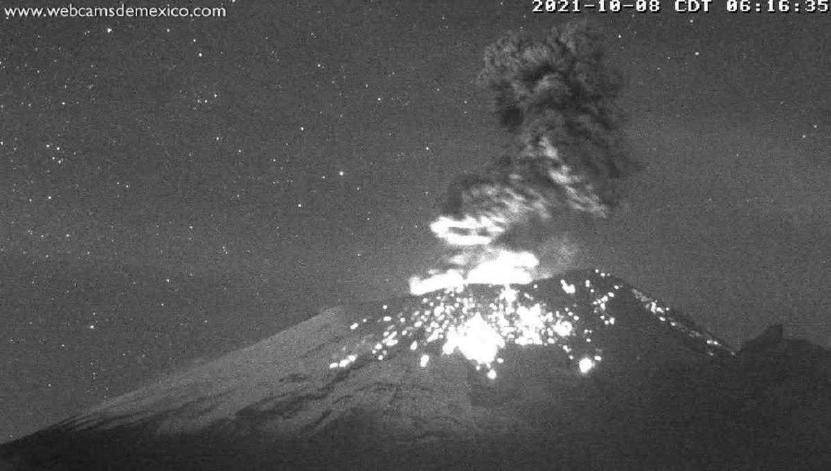 VIDEO: Así se vio la explosión del volcán Popocatépetl la mañana de este 8 de octubre 3 popocatepetl