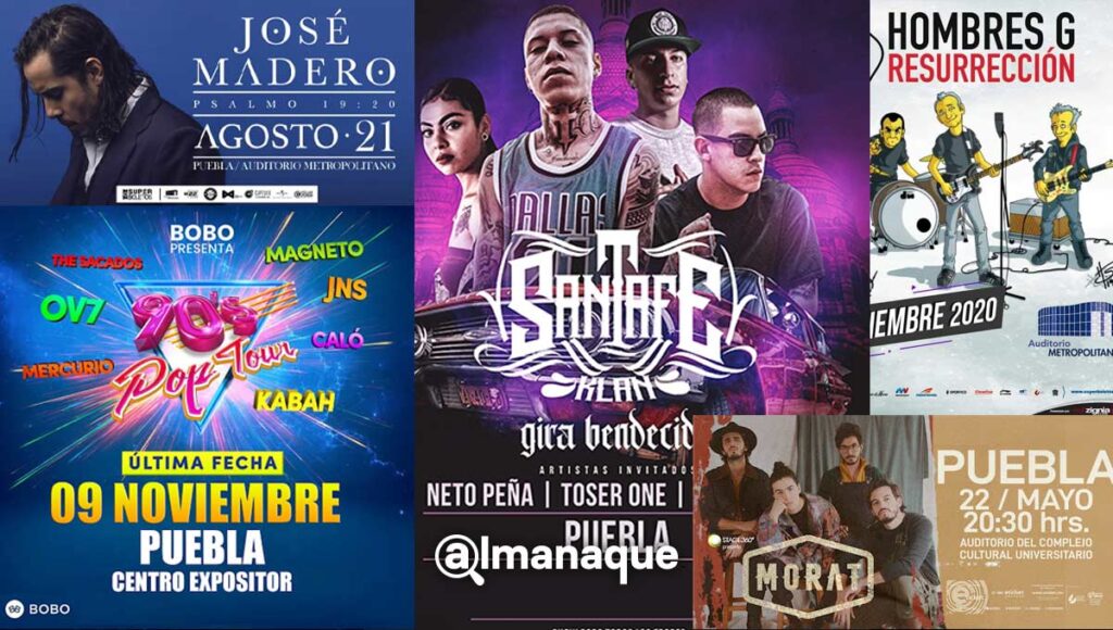 portada conciertos en Puebla 2021