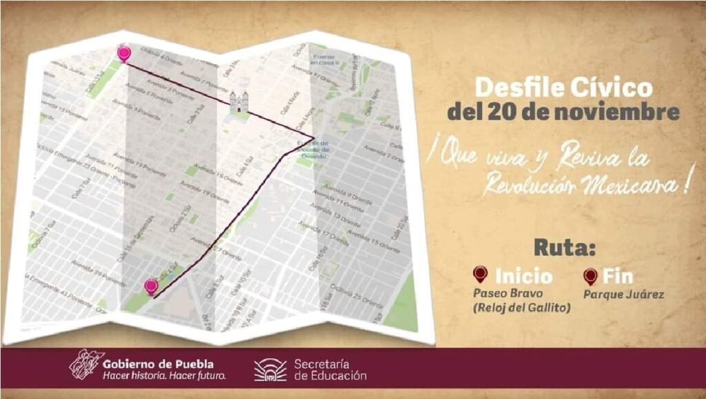 desfile 20 de noviembre puebla recorrido 1