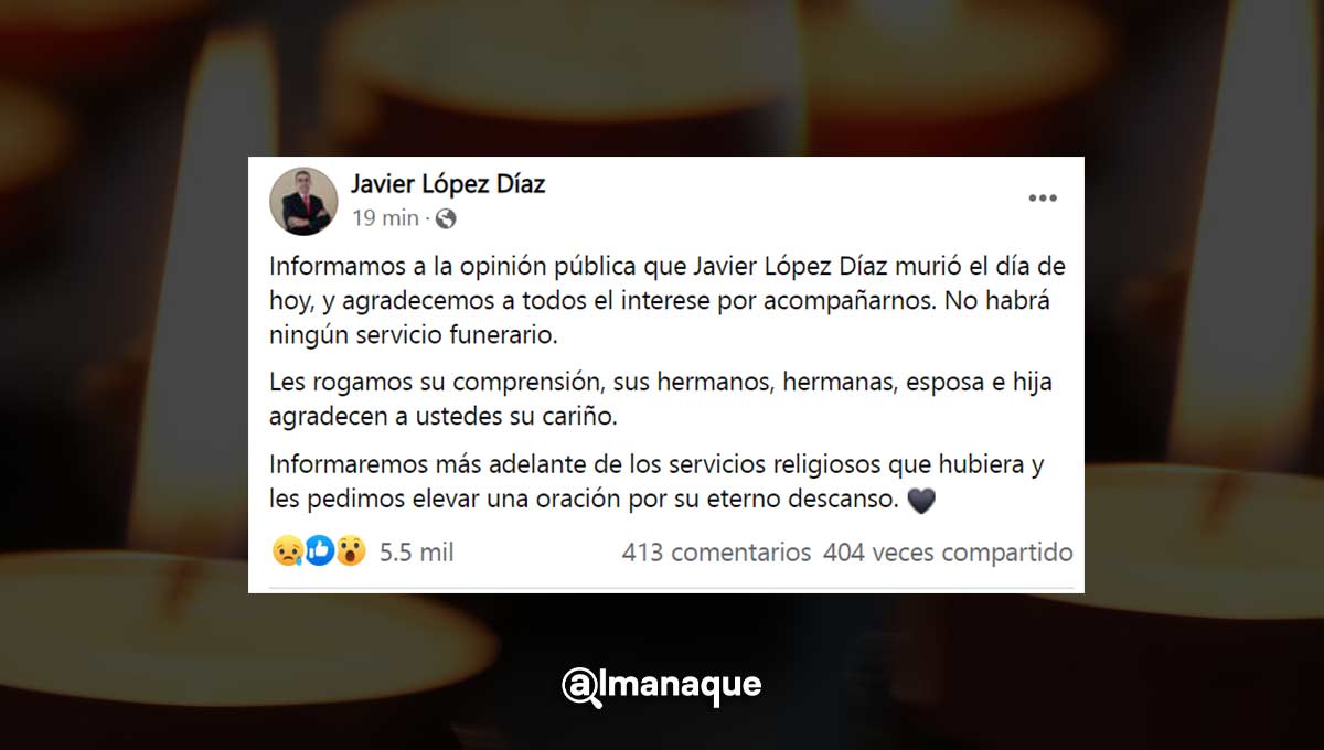 Familia de Javier López Díaz anuncia que no habrá servicio funerario 2 javier lopez diaz funeral 1