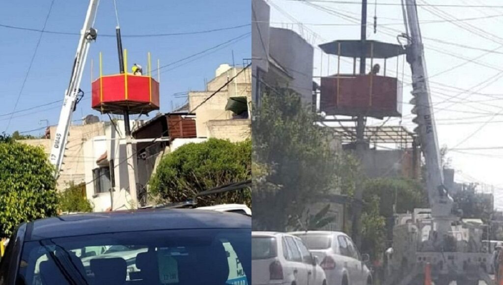 saalon de fiestas sobre poste en neza