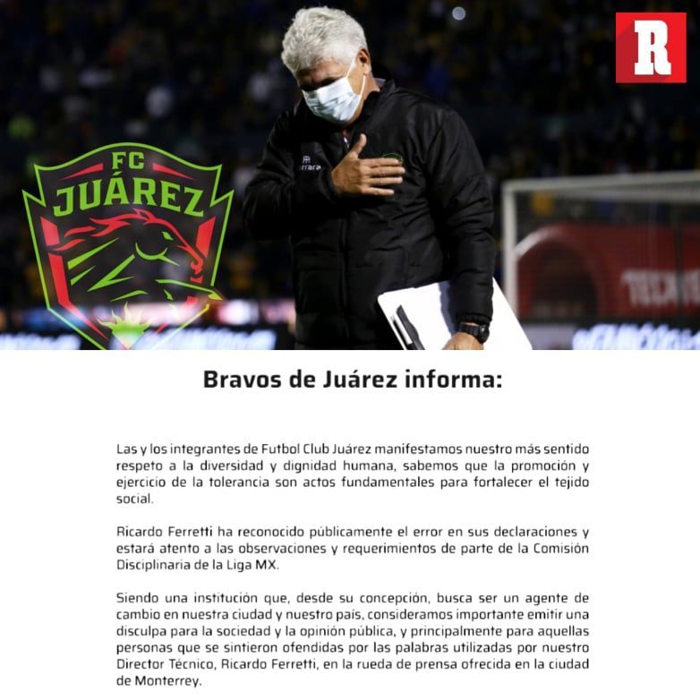 Bravos de Juárez piden perdón tras comentarios homofóbicos del Tuca Ferreti 4 Bravos de Juárez