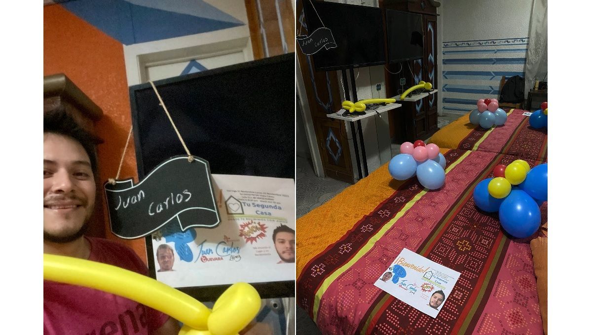FOTOS: Anfitrión de Airbnb en CDMX recibe a huésped con globos y cartas con su cara impresa 2 Juan Carlos