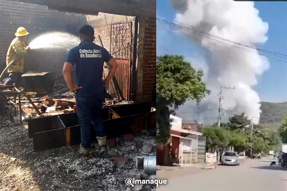 Video: Explota bodega clandestina de pirotecnia en Michoacán. 1 pirotecnia explosion Michoacan