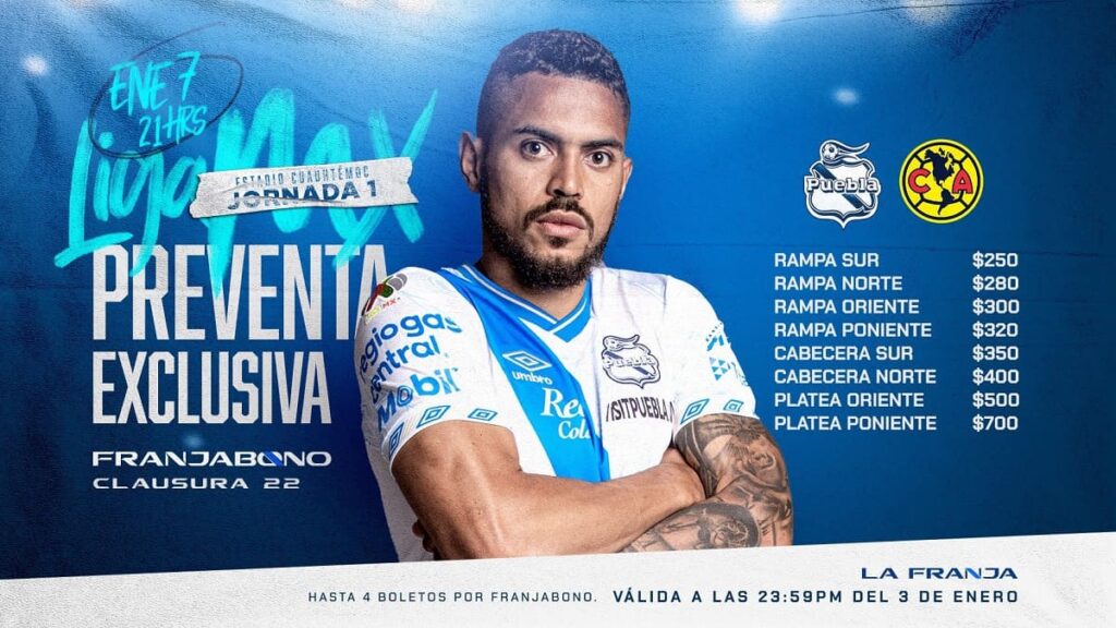 boletos Puebla vs America jornada 1
