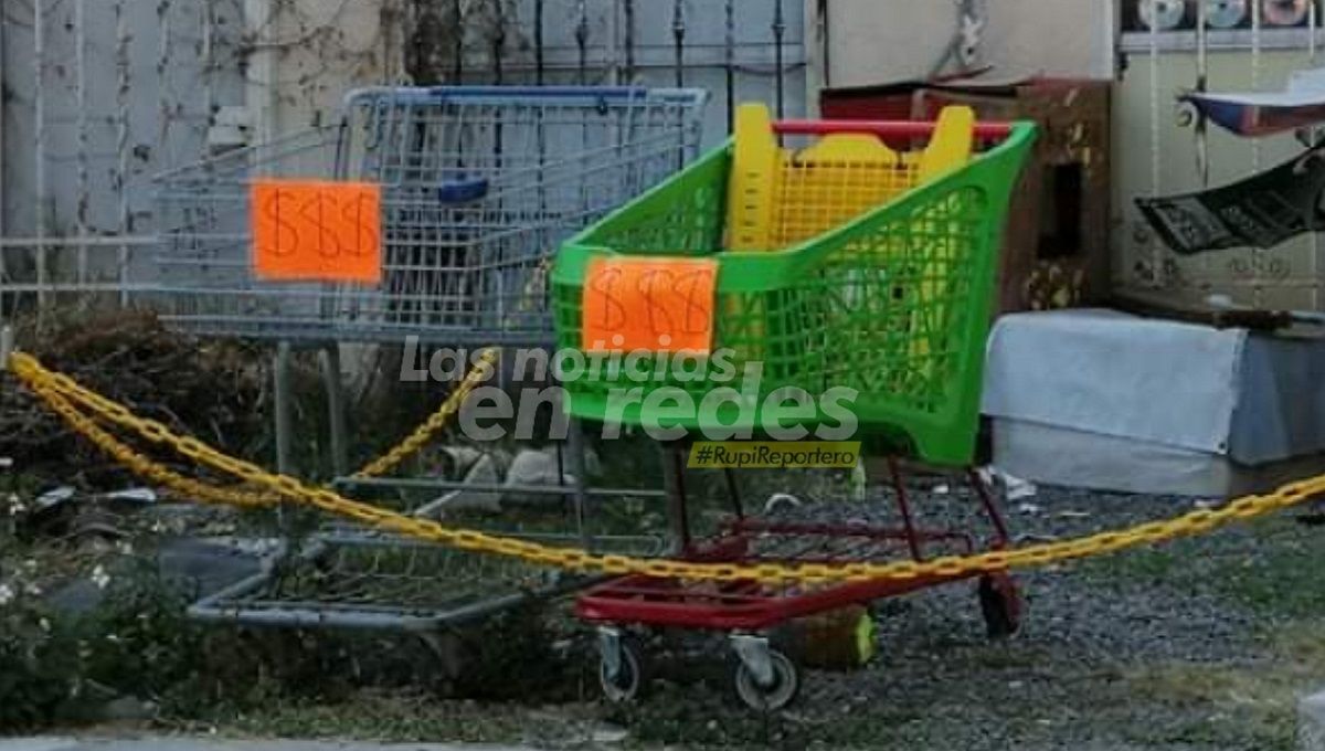 Poblanos ponen a la venta carritos que robaron del Sam’s y Bodega Aurrerá 3 carritos