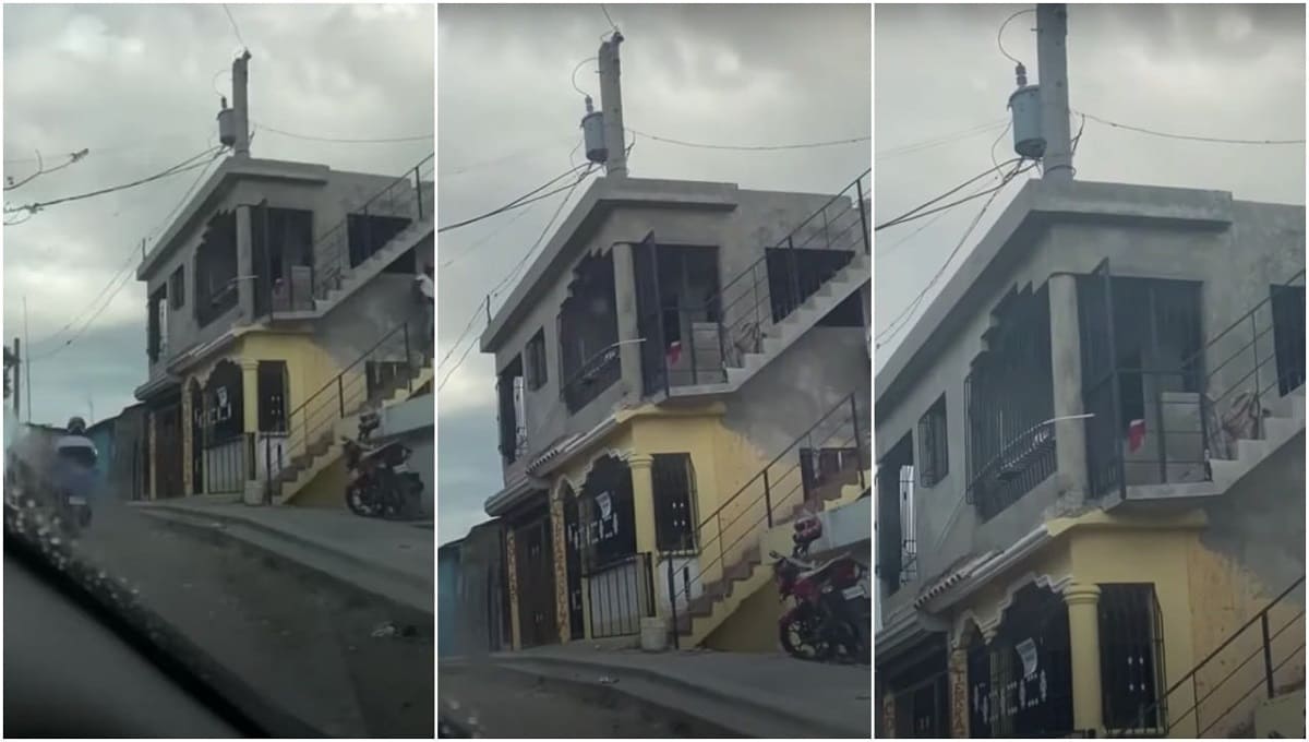 Don vrgs: Construye su casa con un poste de luz como columna 2 casa poste 1