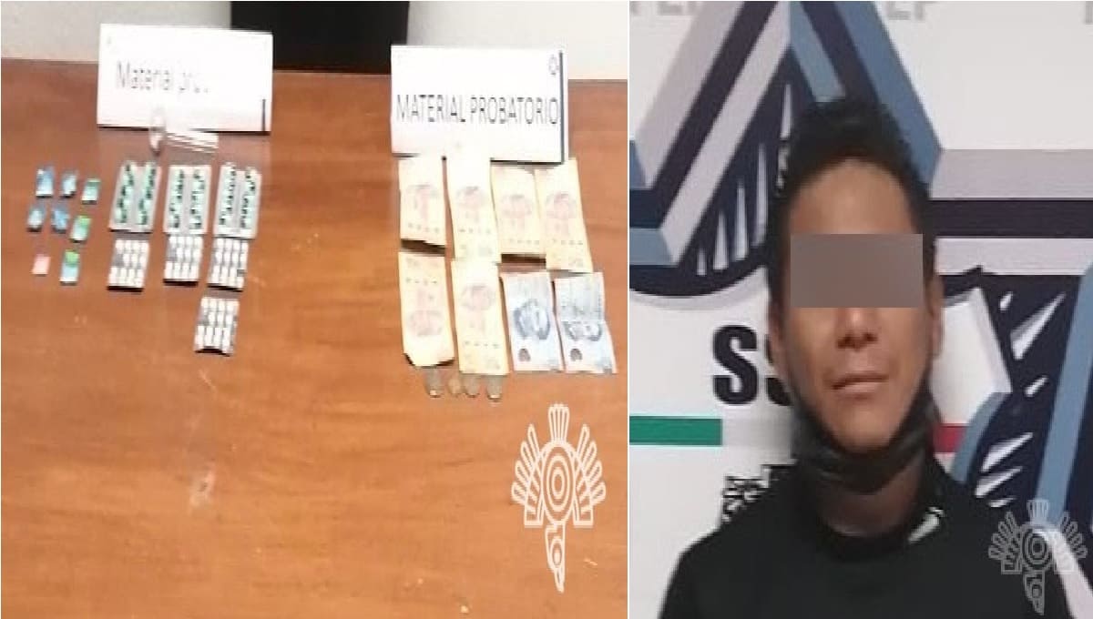 En posesión de aparente droga, Policía Estatal captura a un hombre en Coronango 1 detenido con droga en coronango 1