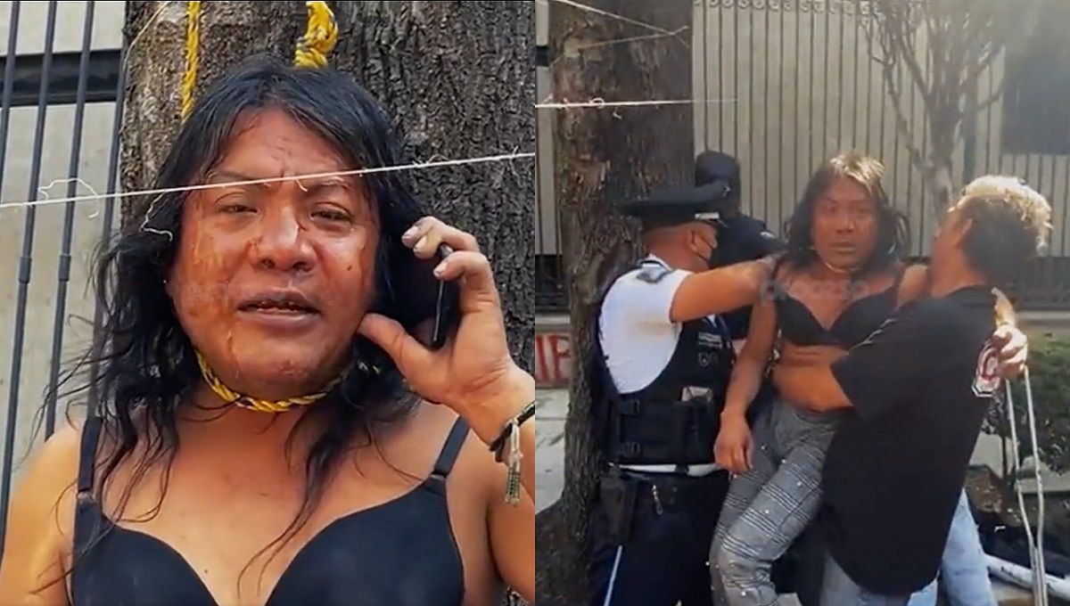Mujer trans intenta quitarse la vida frente a la Segob en CDMX 3 mujer trans 1