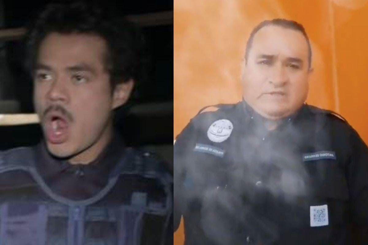 VIDEO: Policía imita al "Teniente Harina" en horas laborales y lo despiden 2 policia imita teniente harina 1
