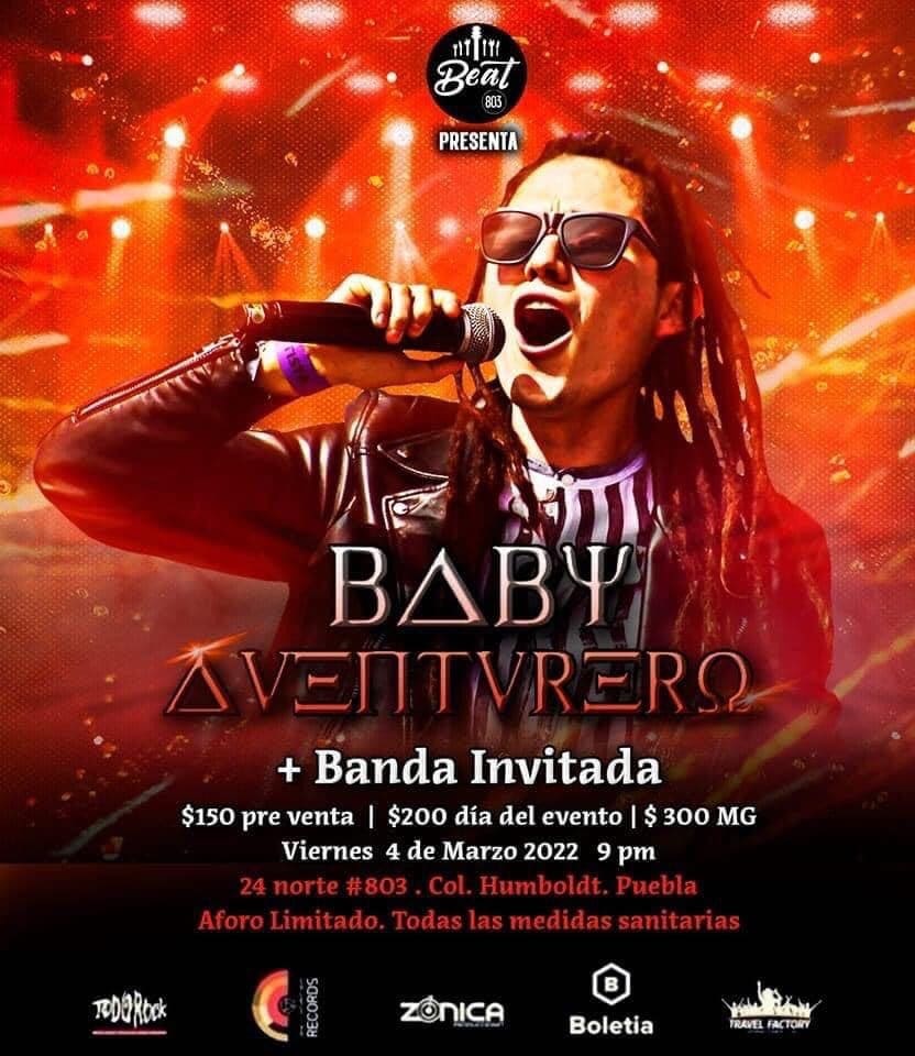 Baby Aventurero dará concierto en Puebla y busca banca local para que abra el show