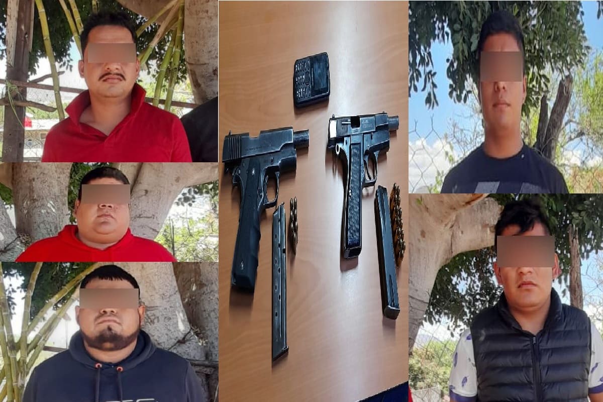 En posesión de armas de fuego, Policía Estatal detiene a cinco personas en Petlalcingo 1 cinco detenidos petlalcingo armas 1