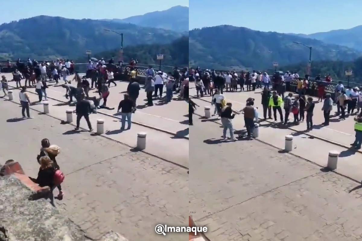 VIDEO: Turistas se enfrentan a golpes en el Paseo de la Barranca de Zacatlán 2 pelea turistas zacatlan puebla