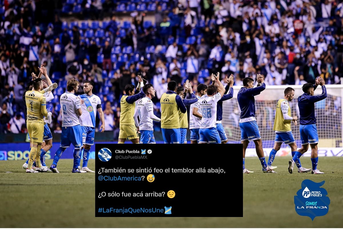 Puebla aprovecha el temblor para burlarse del América y su último lugar 2 Puebla America twitter