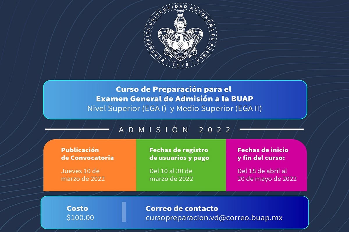 Curso de preparación para examen de admisión BUAP 2022 costará 100 pesos 2 admision buap 2022 1