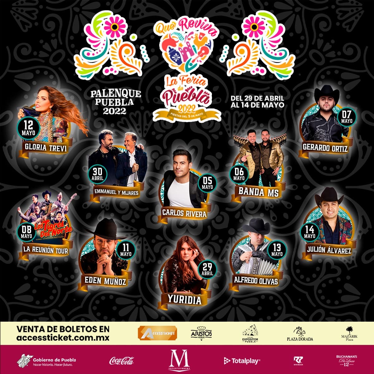 cartel del Palenque de la Feria de Puebla 2022