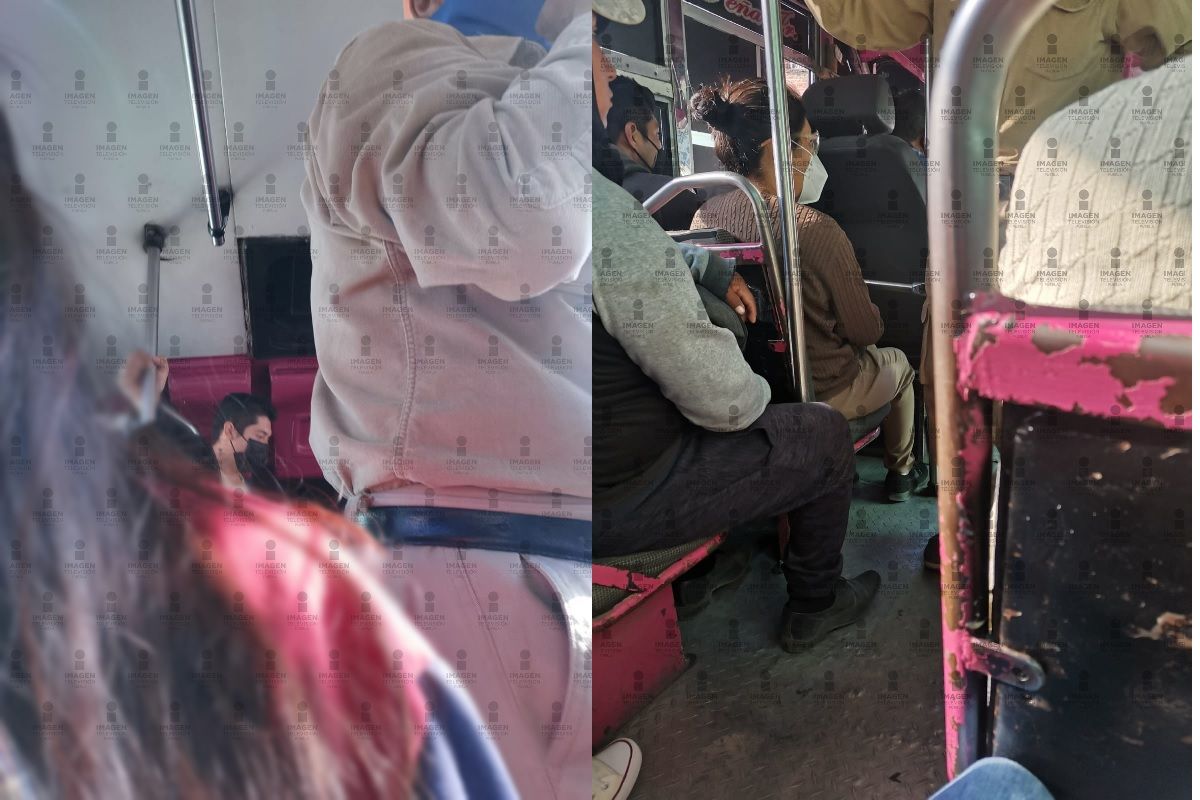 Carteristas roban a pasajeros de la ruta Azteca en la 15 Norte 4 carteristas